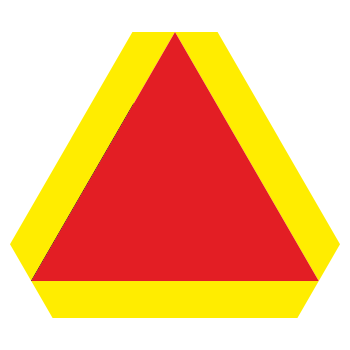 Знак «Тихоходное транспортное средство», ОЗ-1 (сторона 350 мм, кайма 45 мм, С/О пленка)