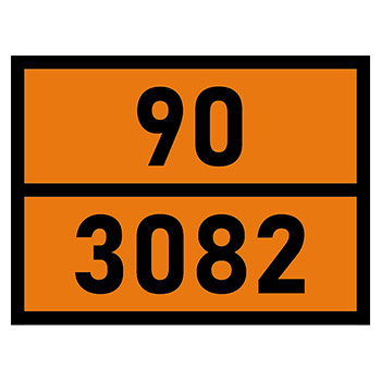 Табличка «Опасный груз 90-3082», Вещество жидкое опасное для окружающей среды, Н.У.К. (светоотражающий металл, 400х300 мм)